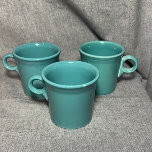 Fiesta Turquoise Mugs - Set of 3